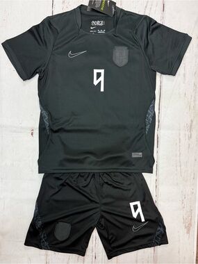 Haaland YOUTH Jersey Norway Away Black 26’ World Cup Kit (Jersey+Shorts) MEDIUM